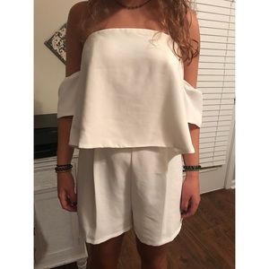 white off the shoulder romper